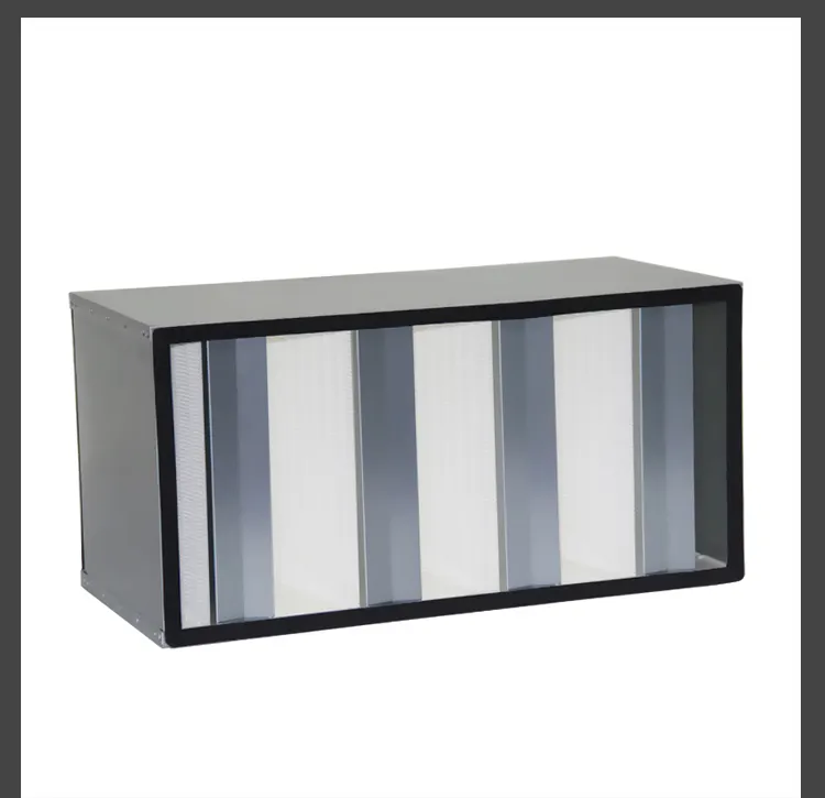 H14 Glass fiber Media V-bank HEPA FILTER Air Flow Rigid Box Type HEPA Filter